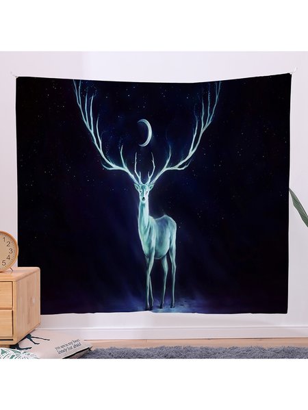 

51x60 Bedroom Animal Elk Tapestry Fireplace Art For Backdrop Blanket Home Festival Decor, Color9, Tapestry