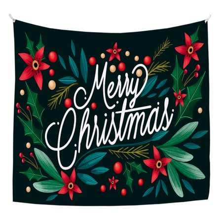 

51x60 Tapestry Christmas Fireplace Art For Backdrop Blanket Home Festival Decor, Color4, Tapestry