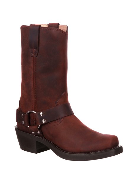 

Vintage Low Heel Square Toe Riding Boots, Wine red, Boots