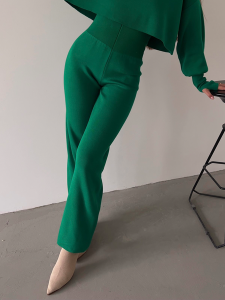 

High Elasticity Plain Regular Fit Urban Casual Long Pants, Green, Pants