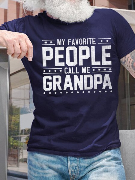 

Lilicloth X Abu My Favorite People Call Me Grandpa Mens T-Shirt, Purplish blue, T-shirts