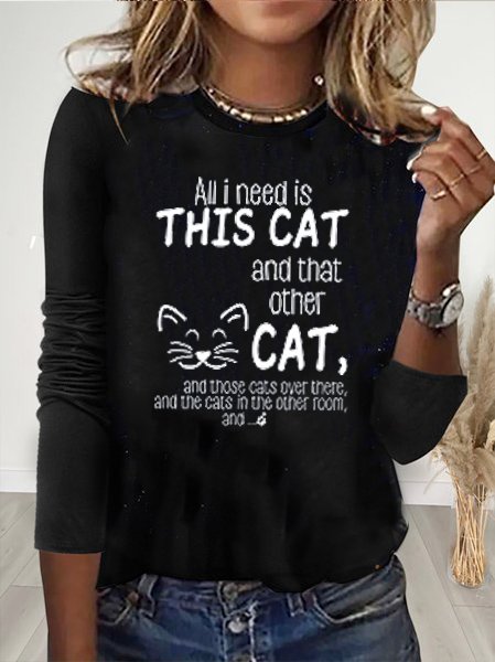 

All I Need Is This Cat T-Shirt, Black, T-Shirts