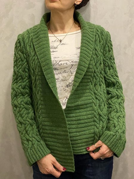 

Plain Wool/Knitting Casual Loose Sweater Coat, Green, Cardigans