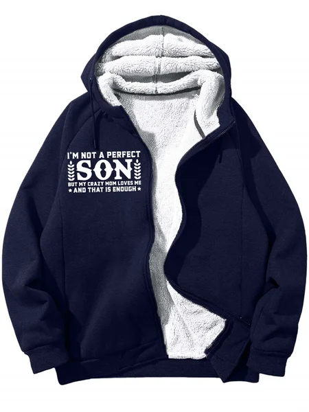 

Men’s I’m Not A Perfect Son But My Crazy Mom Loves Me And That Is Enough Loose Casual Hoodie Sweatshirt, Deep blue, Hoodies&Sweatshirts