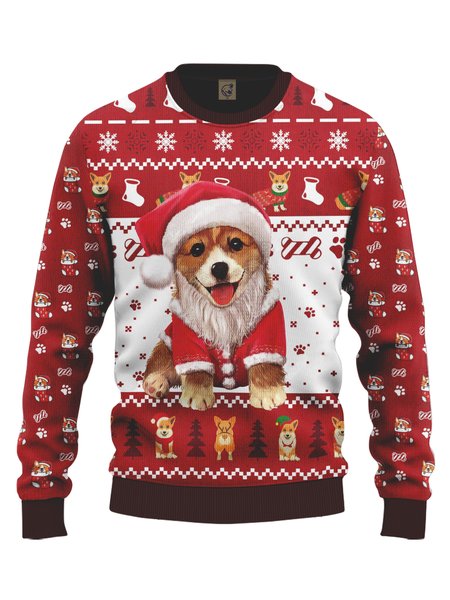

Ugly Christmas Dog Crew Neck Sweatshirt, Red, Hoodies&Sweatshirts