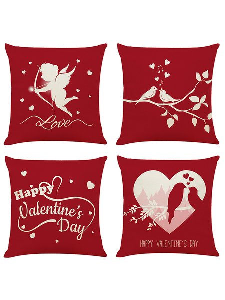 

18x18 Set of 4 Pillow Covers, Valentines Day Gifts Decorative Cushion Case For Home Wedding Outdoor Indoor Decor, Color1, Pillow Covers