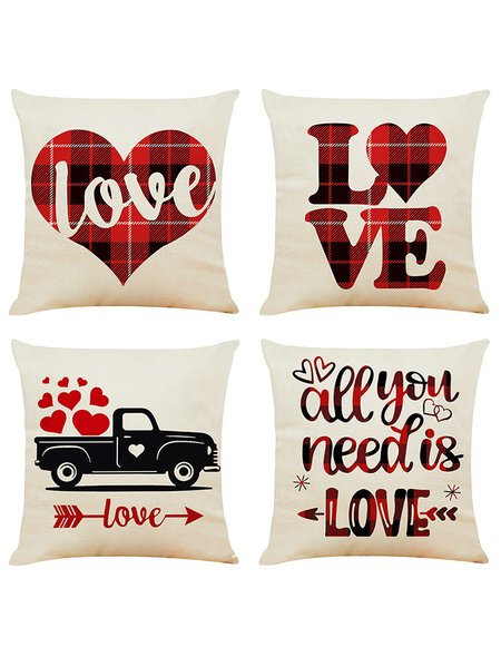 

18x18 Set of 4 Pillow Covers, Valentines Day Gifts Decorative Cushion Case For Home Wedding Outdoor Indoor Decor, Color1, Pillow Covers