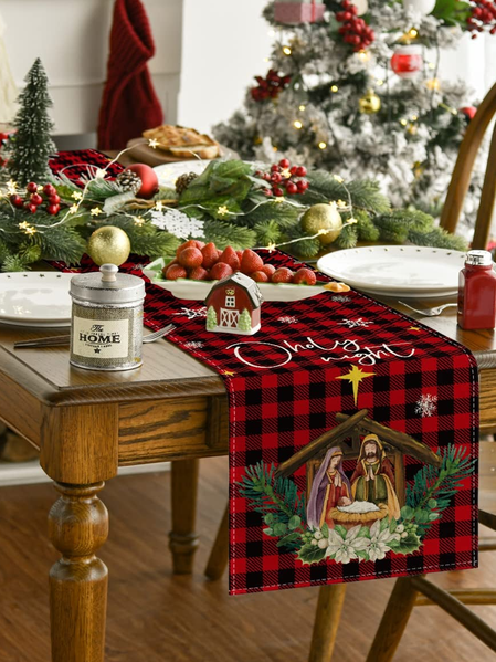 

13*72 Tablecloth Christmas Table Tarps Party Decorations, Red, Tablecloth