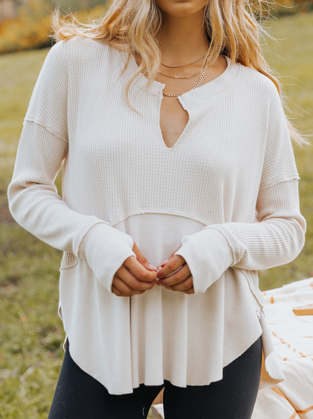

Loose Casual Plain T-Shirt, White, T-Shirts