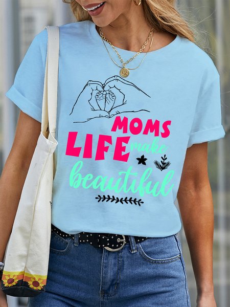 

Lilicloth X Y Gift For New Mom Moms Life Make Beautiful Women's T-Shirt, Light blue, T-shirts