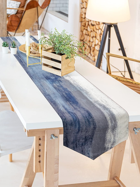 

13*72 Tablecloth Geometric Art Table Tarps Party Decorations, Purplish blue, Tablecloth