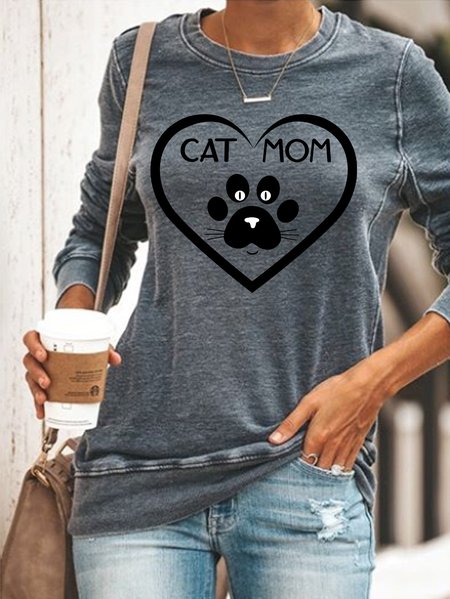 

Lilicloth X Paula Cat Mom Heart Women's Sweatshirt, Gray, Hoodies&Sweatshirts