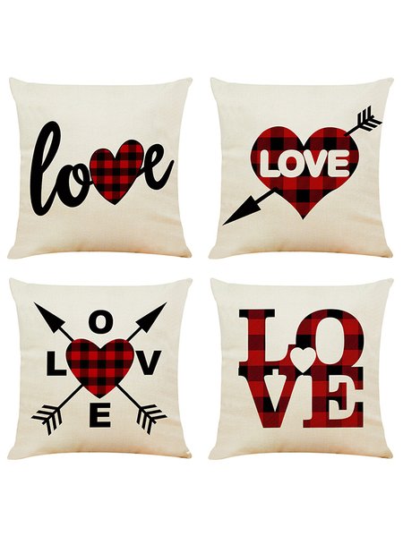 

18x18 Set of 4 Pillow Covers, Valentines Day Gifts Decorative Cushion Case For Home Wedding Outdoor Indoor Decor, Color1, Pillow Covers