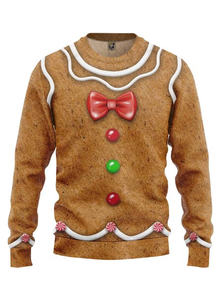 

Ugly Christmas Gingerbread Man Crew Neck Sweatshirt, Brown, Hoodies&Sweatshirts