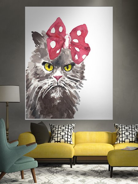 

51x60 Animal Cat Tapestry Fireplace Art For Backdrop Blanket Home Festival Decor, Color3, Tapestry