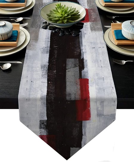 

13*72 Tablecloth Psychedelic Art Table Tarps Party Decorations, Gray, Tablecloth