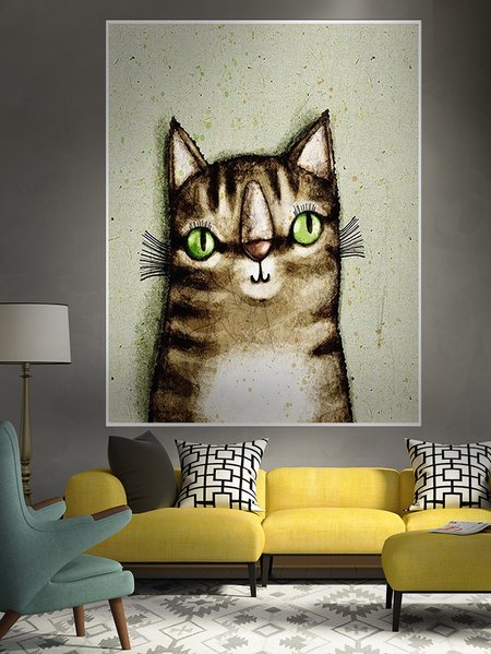 

51x60 Animal Cat Tapestry Fireplace Art For Backdrop Blanket Home Festival Decor, Color3, Tapestry