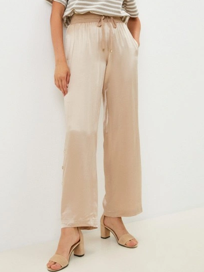 

Plain Casual Loose Casual Pants, Light khaki, Pants