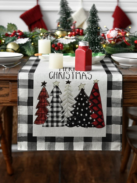 

13*72 Tablecloth Christmas Table Tarps Party Decorations, Black, Tablecloth