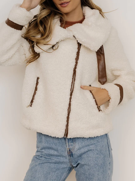 

Casual Granular Fleece Fabric Loose Teddy Jacket, Multicolor, Coats