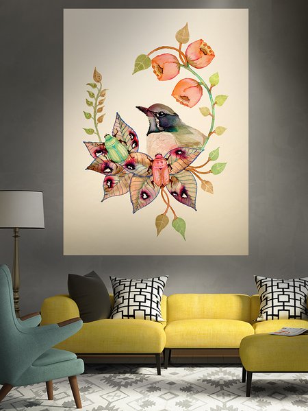

51x60 Animal Bird Tapestry Fireplace Art For Backdrop Blanket Home Festival Decor, Color4, Tapestry