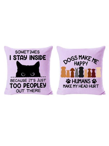 

20*20 Funny Women Sometimes I Stay Inside Because It's Just Too People Out There Backrest Cushion Pillow Covers Decorations For Home, Color8, Pillow Covers