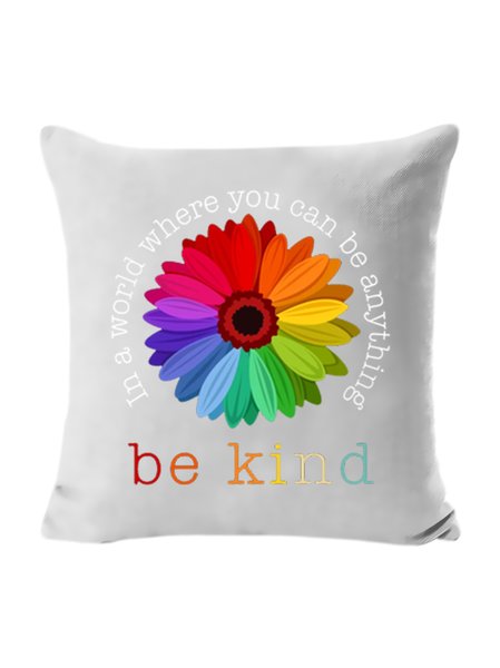 

18*18 Daisy In A World Where You Can Be Anything Be Kind Backrest Cushion Pillow Covers Decorations For Home, Gray, Pillow Covers