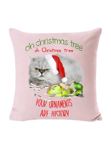 

18*18 Christmas Backrest Cushion Pillow Covers Decorations For Home, Pink, Pillow Covers