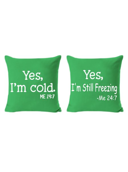 

20*20 Set of 2 Yes I'm Cold Backrest Cushion Pillow Covers, Decorations For Home, Color6, Pillow Covers