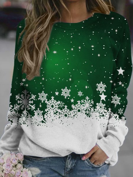 

Christmas Crew Neck Casual Loosen Sweatshirt, Green, Hoodies&Sweatshirts