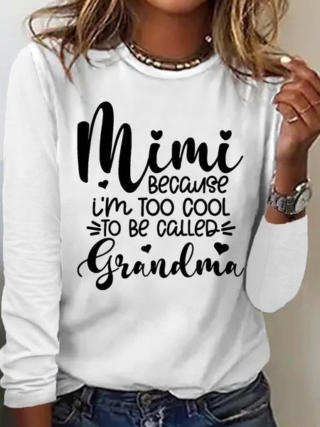 

Women's Mimi Casual Letters Top, White, Long sleeves