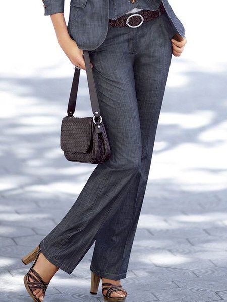 

Plain Loose Urban Fashion Pants, Dark blue, Pants
