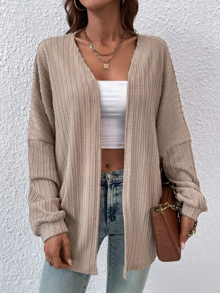 

Casual Wrap Plain Other Coat, Khaki, Outerwear