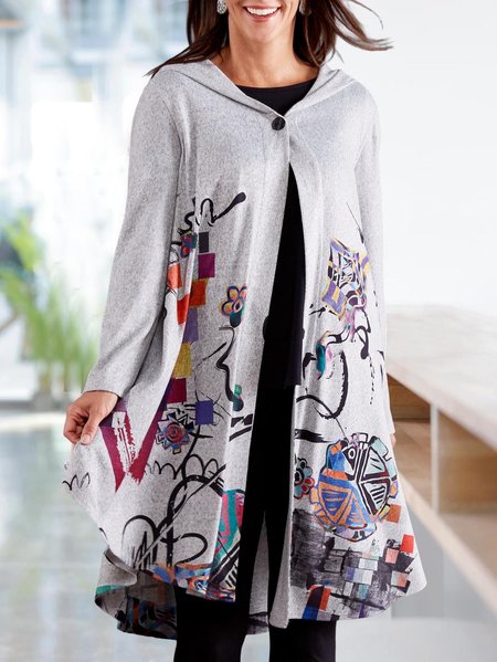 

Casual Abstract Other Coat, Gray, Cardigans