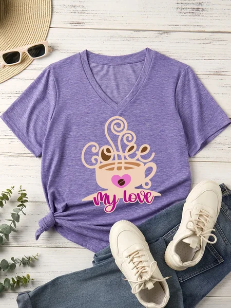 

Lilicloth X Paula Coffee Lovers Gift Coffee My Love Women's T-Shirt, Purple, T-shirts