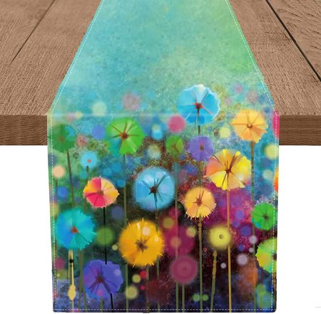 

13*72 Tablecloth Floral Table Tarps Party Decorations, Tablecloth
