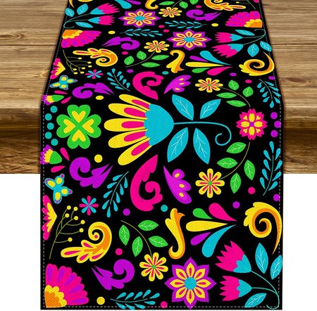 

13*72 Tablecloth Mexican Art Table Tarps Party Decorations, Tablecloth