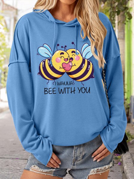 

Lilicloth X Manikvskhan Valentine‘s Day I Wanna Bee With You Women's Hoodie, Blue, Hoodies&Sweatshirts