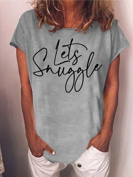 

Women’s Let’s Sruggle Casual Loose T-Shirt, Gray, T-shirts