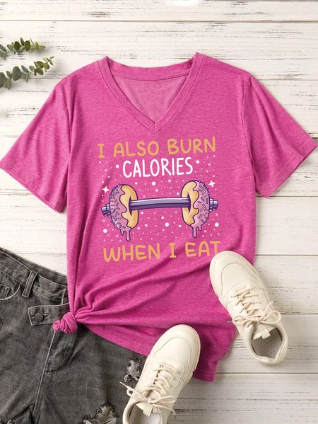 

Lilicloth X Jessanjony I Also Burn Calories When I Eat Women's T-Shirt, Rose red, T-shirts