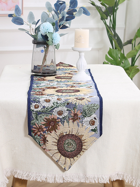 

13*72 Tablecloth Sunflower Floral Table Tarps Party Decorations, Color1, Tablecloth