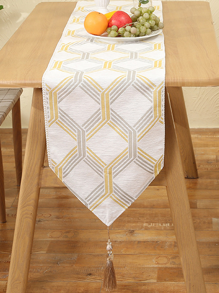 

13*72 Tablecloth Geometric Table Tarps Party Decorations, Yellow, Tablecloth