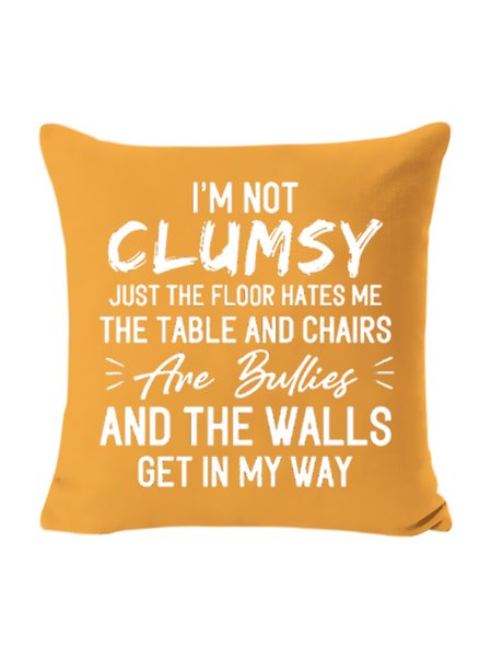 

18*18 I'm Not Clumsy Backrest Cushion Pillow Covers Decorations For Home, Yellow, Pillow Covers