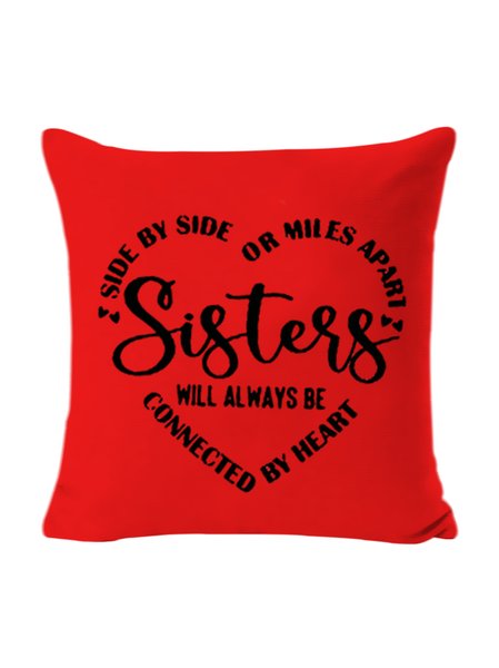 

18*18 Text Letters Backrest Cushion Pillow Covers Decorations For Home, Red, Pillow Covers