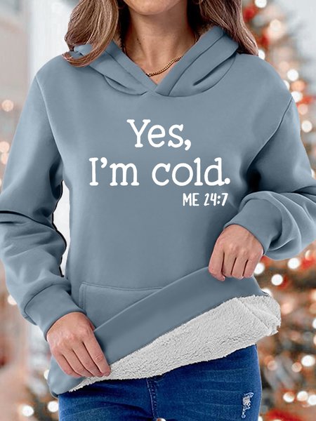 

Women‘s Yes I'm Cold Hoodie Casual Sweatshirt, Blue, Hoodies&Sweatshirts