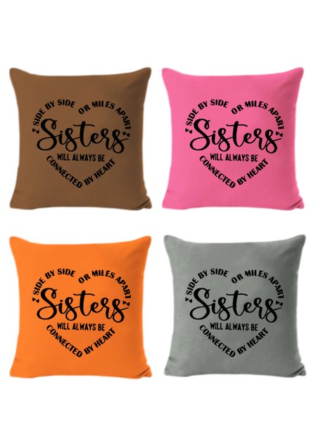 

18*18 Set of 4 Text Letters Backrest Cushion Pillow Covers, Decorations For Home, Color3, Pillow Covers