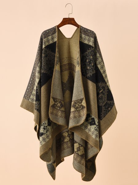 

Vintage Ethnic Pattern Long Scarf Shawl Winter Spring Accessories, Yellow brown, Women Scarves & Shawls