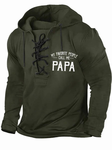 

Men's My Favorite People Call Me Papa Funny Graphic Print Casual Text Letters Hoodie Regular Fit Sweatshirt, Dark green, Hoodies&Sweatshirts