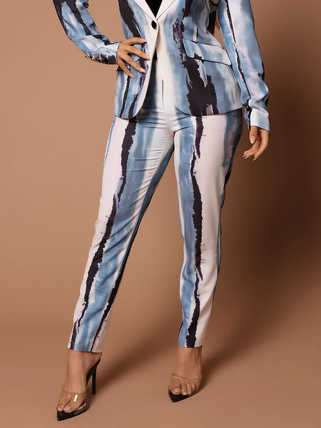 

Regular Fit Urban Abstract Fashion Long Pants, Blue, Pants