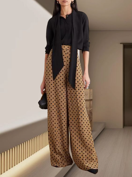 

Regular Fit Casual Polka Dots Fashion Pants, Khaki, Pants